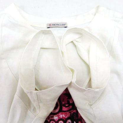 MONCLER White Graphic Print Crewneck Sleeve T-Shirt Size S