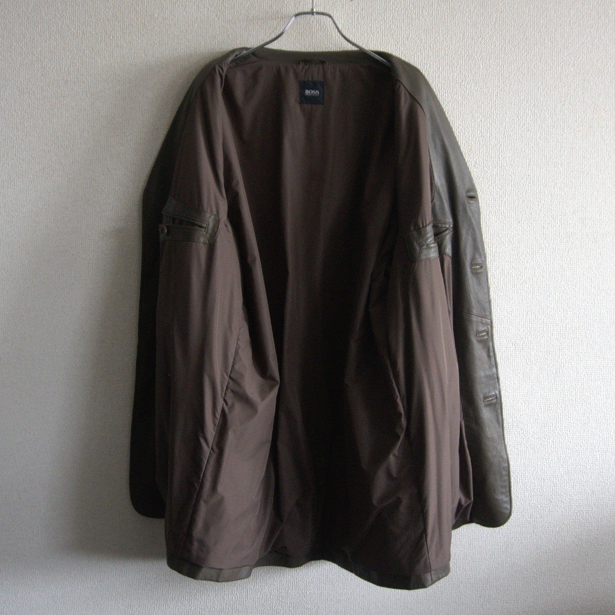 BOSS HUGO BOSS Soft Calf Leather Chester Coat Size XXL