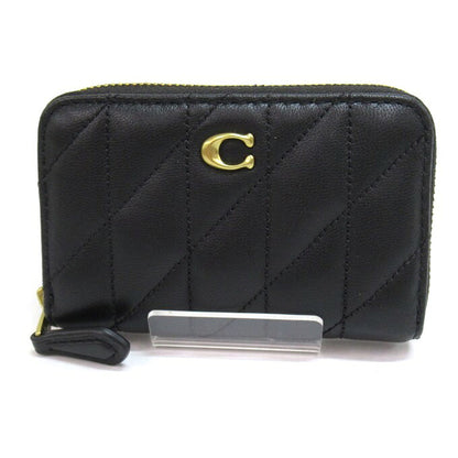 COACH Small Zip Around Pillow Quilted Card Case Black