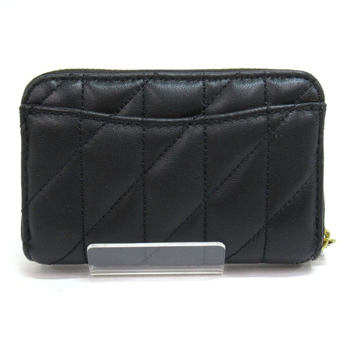 COACH Small Zip Around Pillow Quilted Card Case Black