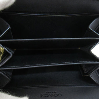 COACH Small Zip Around Pillow Quilted Card Case Black