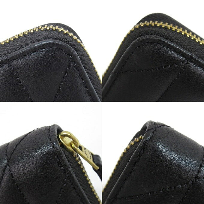 COACH Small Zip Around Pillow Quilted Card Case Black