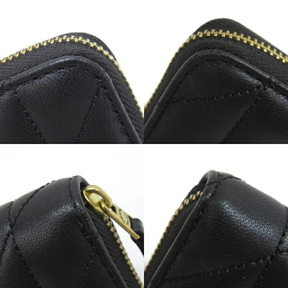 COACH Small Zip Around Pillow Quilted Card Case Black