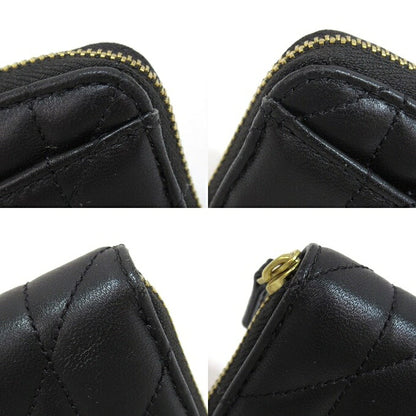 COACH Small Zip Around Pillow Quilted Card Case Black