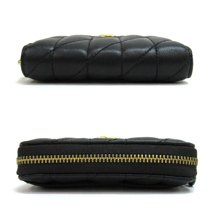 COACH Small Zip Around Pillow Quilted Card Case Black