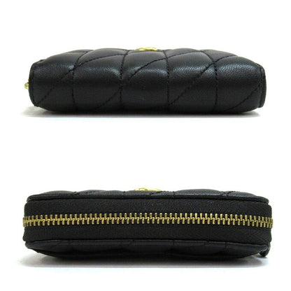 COACH Small Zip Around Pillow Quilted Card Case Black