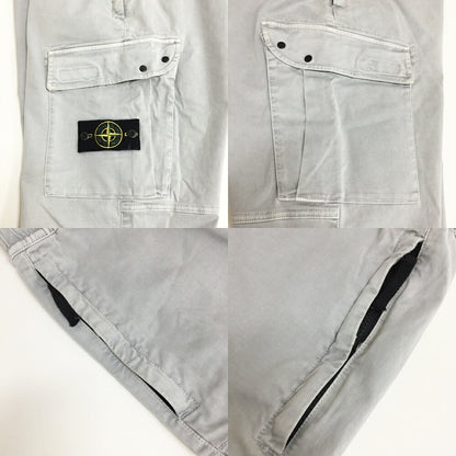STONE ISLAND Garment Dyed Cargo Pants Light Gray Size 38
