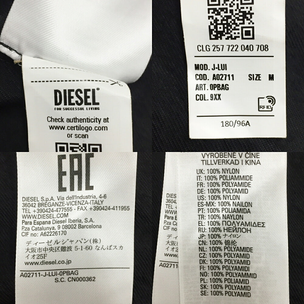 DIESEL J-LUI Nylon Coat Black Size M