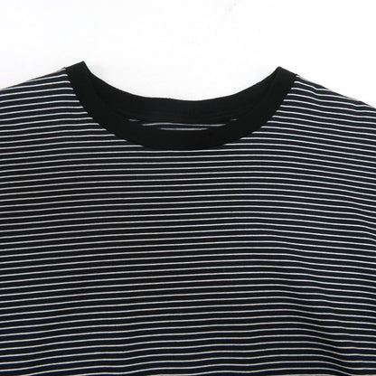 MINEDENIM Micro Border Loose Crewneck T-Shirt Multi Size M