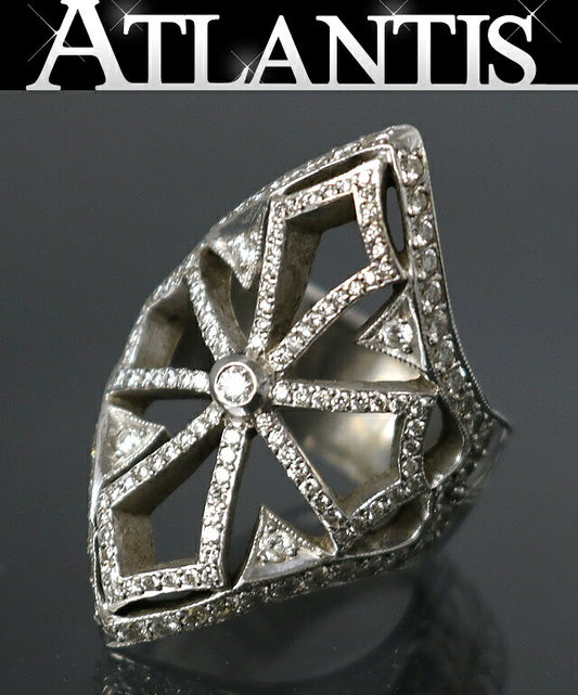 Loree Rodkin 18K WG Pave Diamond Ring Size US 8.5