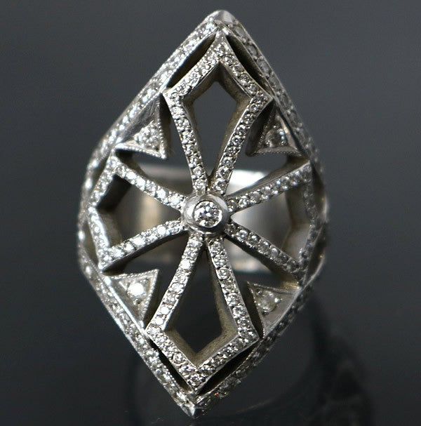 Loree Rodkin 18K WG Pave Diamond Ring Size ONE SIZE
