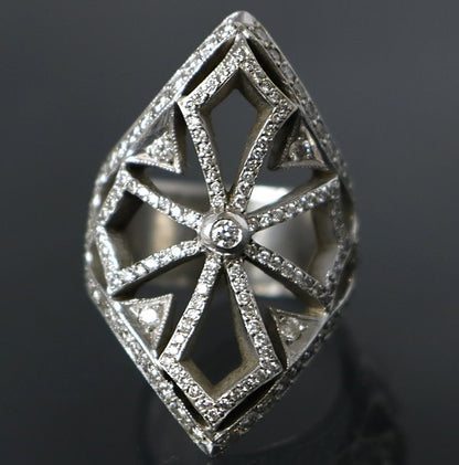Loree Rodkin 18K WG Pave Diamond Ring Size ONE SIZE