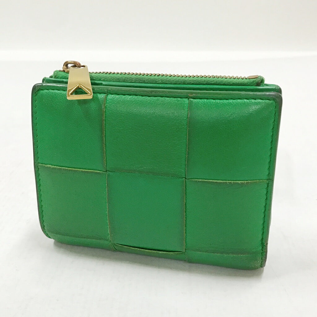 BOTTEGA VENETA Cassette Bi-Fold Wallet Green Size ONE SIZE
