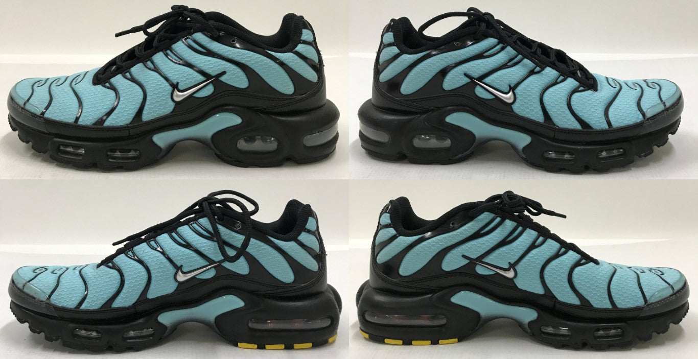 NIKE Air Max Plus Aqua Metallic Silver Sneakers Size 26.5