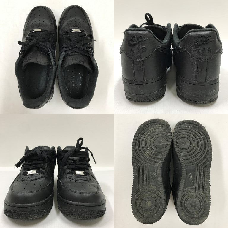 NIKE x Supreme Air Force 1 Low Black Sneakers Size 27.5