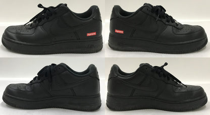 NIKE x Supreme Air Force 1 Low Black Sneakers Size 27.5