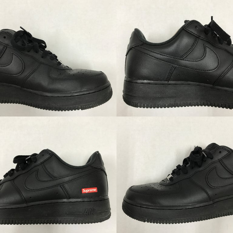 NIKE x Supreme Air Force 1 Low Black Sneakers Size 27.5