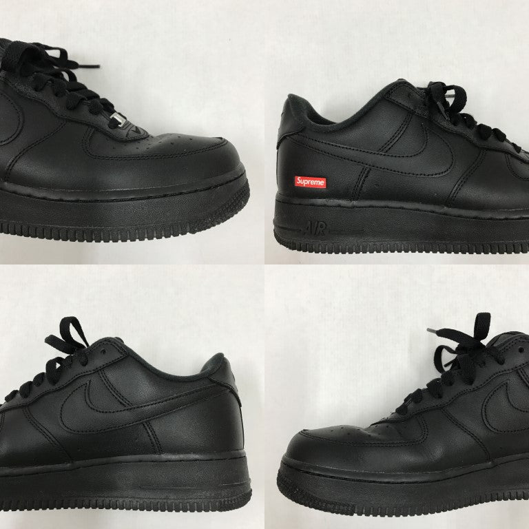 NIKE x Supreme Air Force 1 Low Black Sneakers Size 27.5