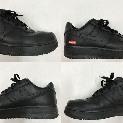 NIKE x Supreme Air Force 1 Low Black Sneakers Size 27.5