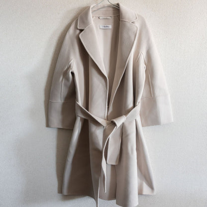 S MAX MARA CUCITO A MANO Belted Double-faced Coat Size 34