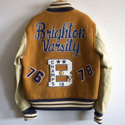 Whitesville Embellished leather varsity jacket Size 38