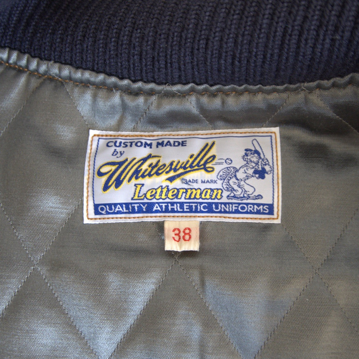 Whitesville Embellished leather varsity jacket Size 38