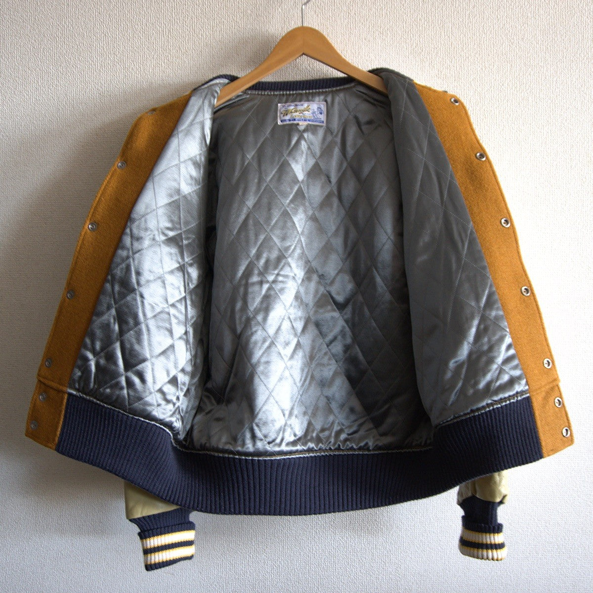 Whitesville Embellished leather varsity jacket Size 38