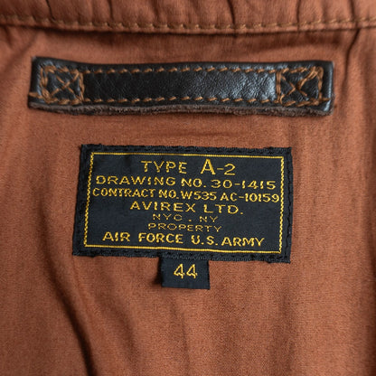 Avirex A-2 Horsehide Flight Jacket Brown Size 44