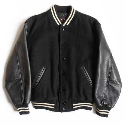 VAN JAC Leather-sleeved varsity jacket Size M
