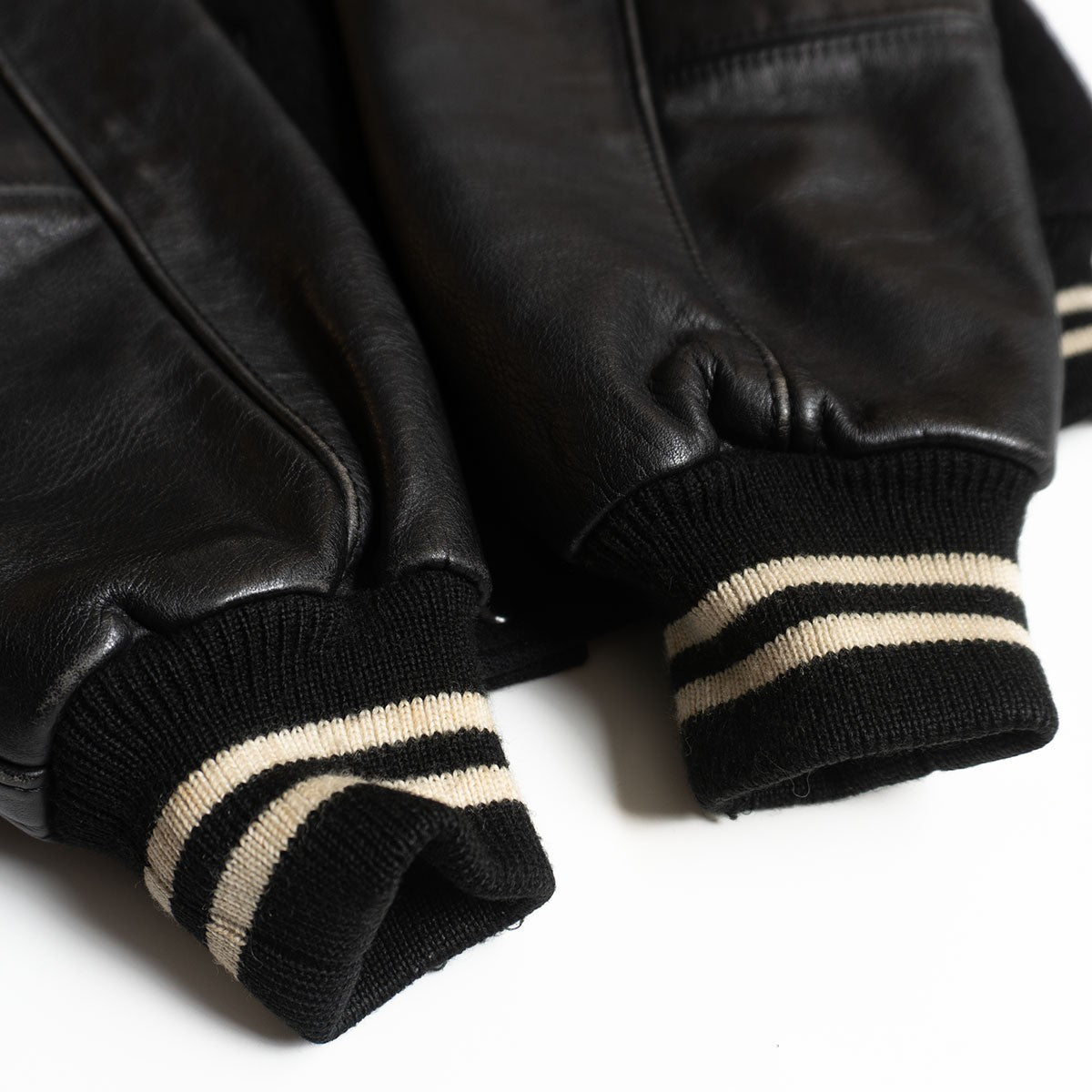 VAN JAC Leather-sleeved varsity jacket Size M