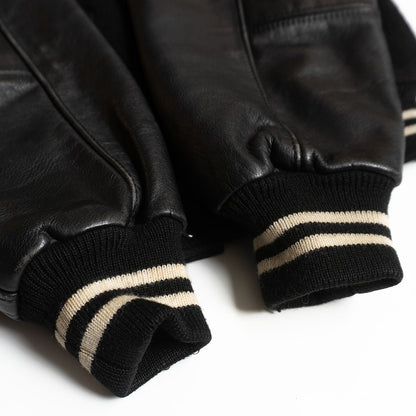 VAN JAC Leather-sleeved varsity jacket Size M