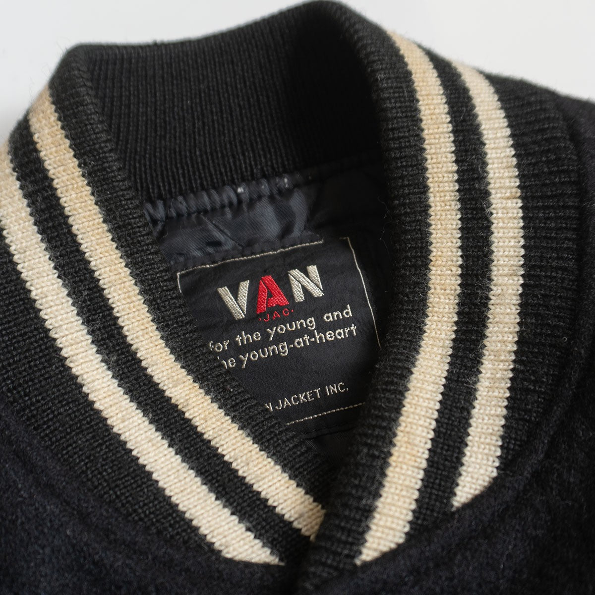 VAN JAC Leather-sleeved varsity jacket Size M