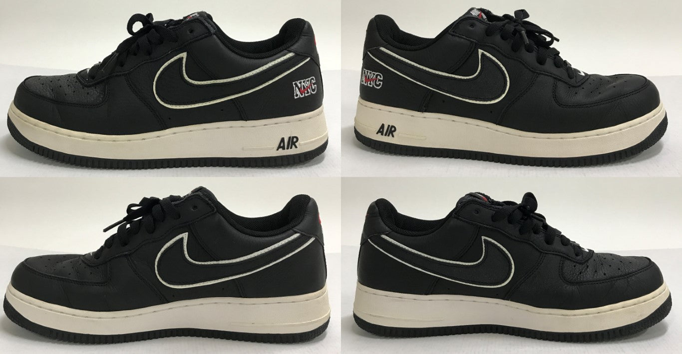 NIKE Air Force 1 Low Retro 'NYC' Black Sneakers Size 28