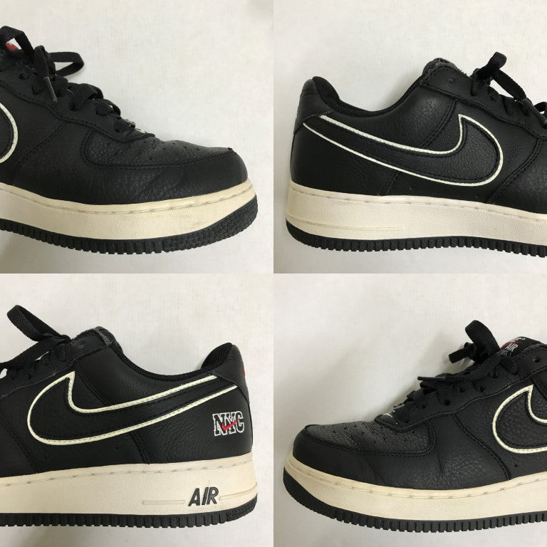 NIKE Air Force 1 Low Retro 'NYC' Black Sneakers Size 28