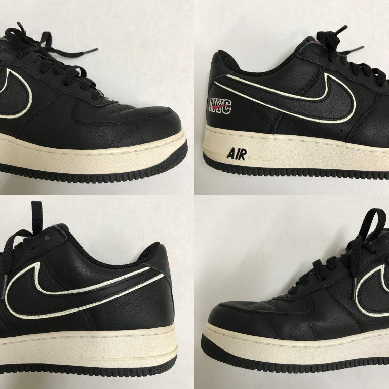 NIKE Air Force 1 Low Retro 'NYC' Black Sneakers Size 28