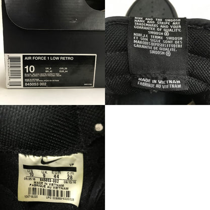 NIKE Air Force 1 Low Retro 'NYC' Black Sneakers Size 28