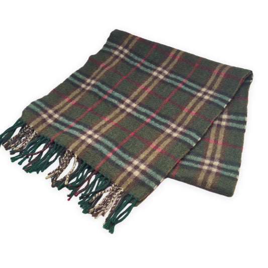 Burberrys 80s 90s Old Cashmere Scarf Green