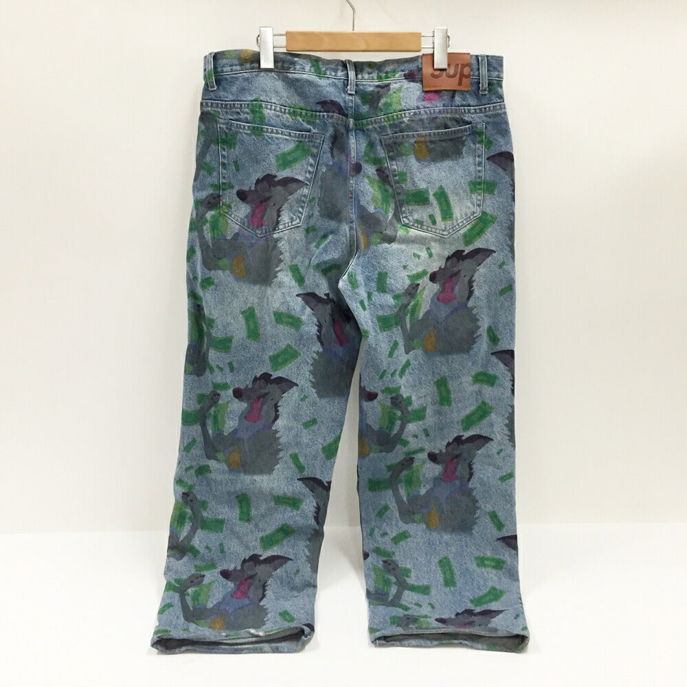 Supreme All Dogs Go To Heaven Loose Fit Jeans Blue Size 36