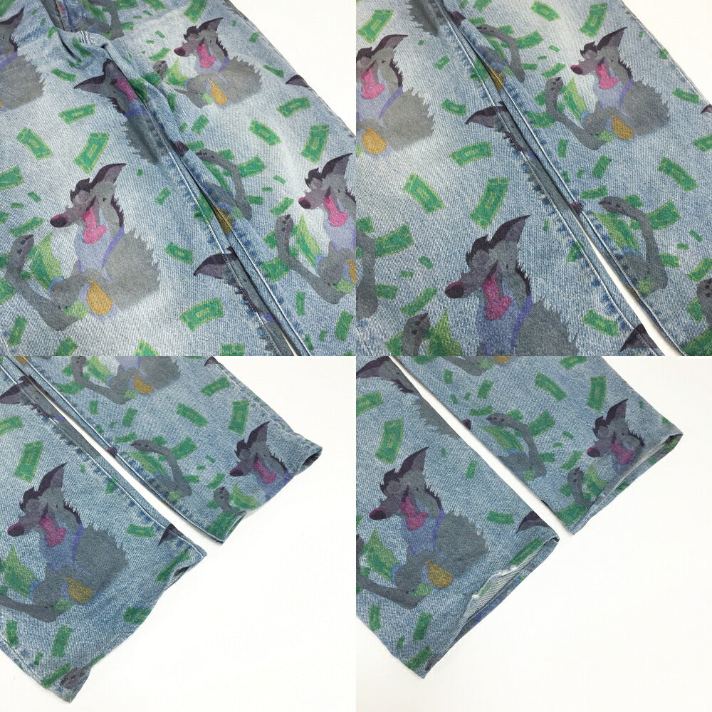 Supreme All Dogs Go To Heaven Loose Fit Jeans Blue Size 36