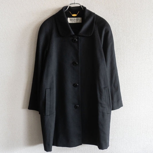BALMAIN Cashmere Silk Lined Half Coat Black Size L