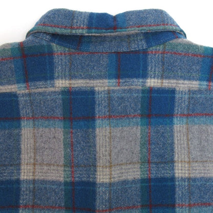 PENDLETON Wool Check Shirt Blue Size XL