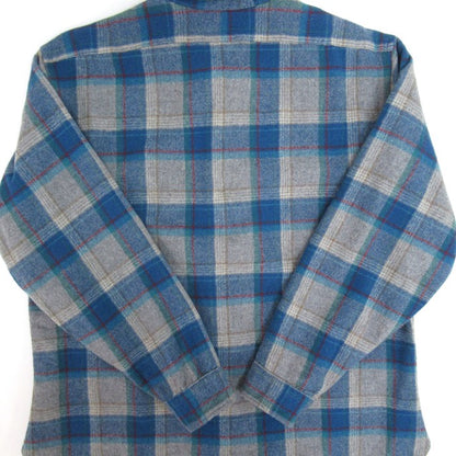 PENDLETON Wool Check Shirt Blue Size XL