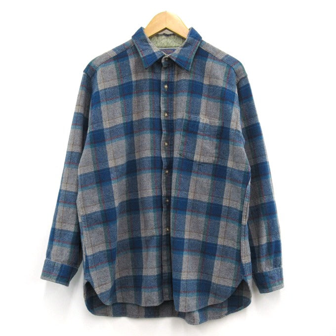 PENDLETON Wool Check Shirt Blue Size XL