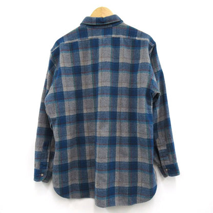 PENDLETON Wool Check Shirt Blue Size XL