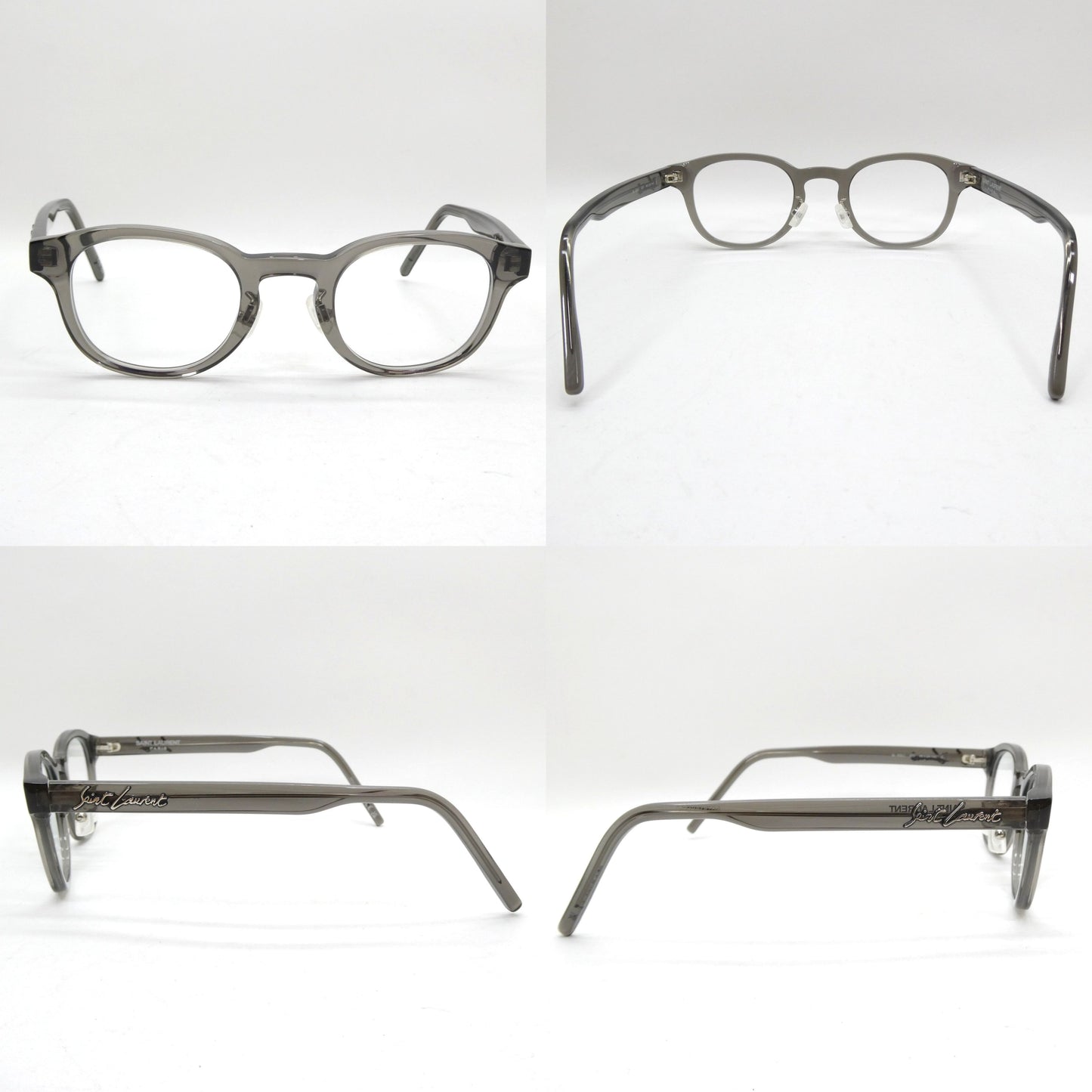 SAINT LAURENT Grey Smoke Clear Lens Glasses Size ONE SIZE