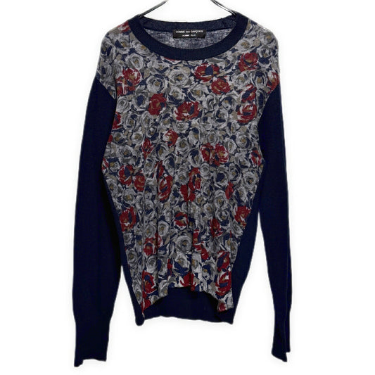 COMME des GARCONS HOMME PLUS 88AW Flower Sweater Navy