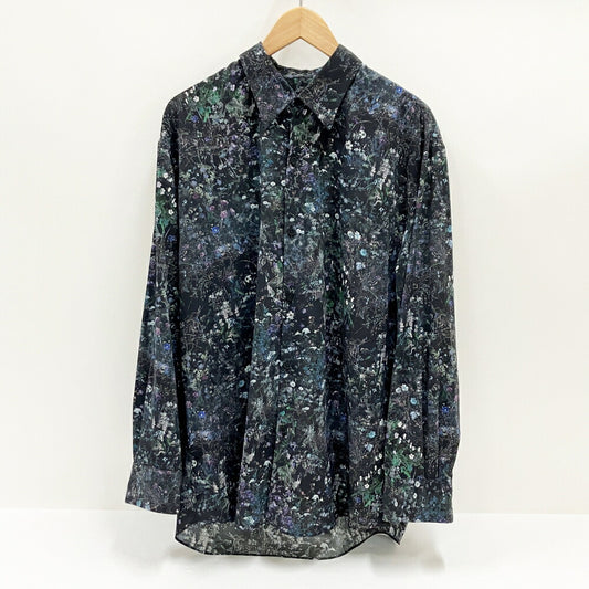 LAD MUSICIAN Black Floral Big Shirt Size 44