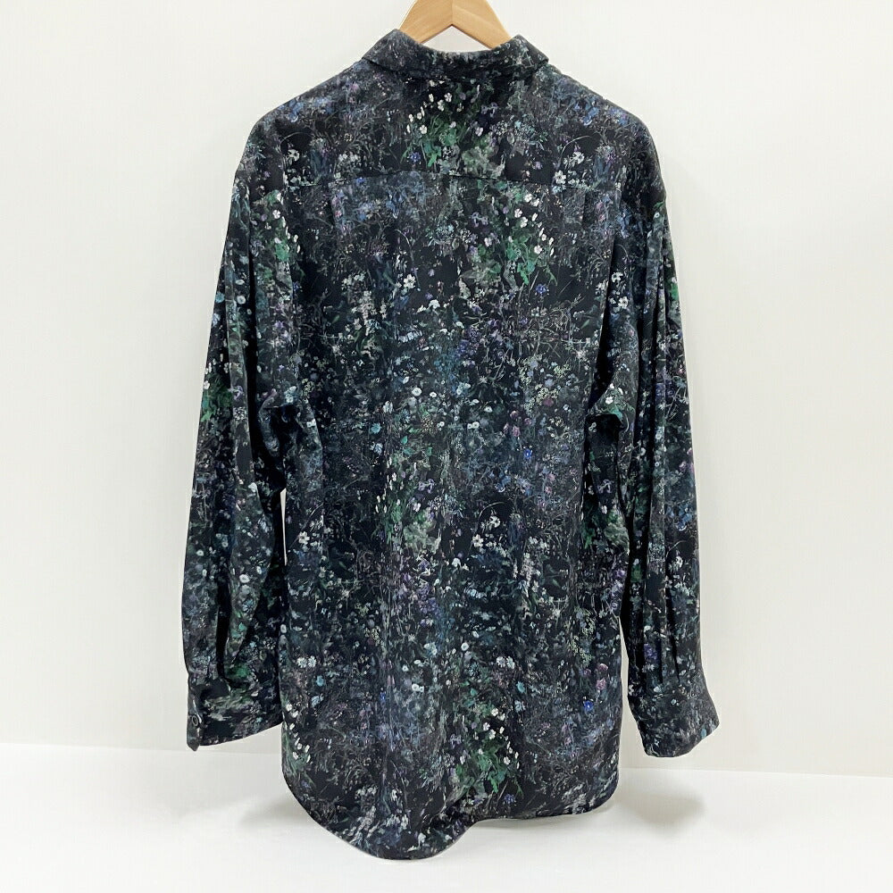 LAD MUSICIAN Black Floral Big Shirt Size 44