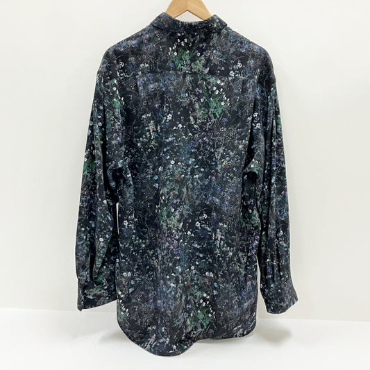 LAD MUSICIAN Black Floral Big Shirt Size 44