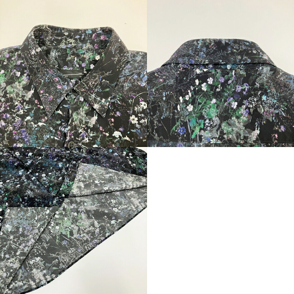 LAD MUSICIAN Black Floral Big Shirt Size 44